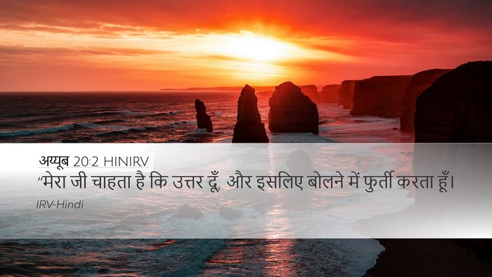 अय्यूब 20:2 HINIRV Desktop Wallpaper - “मेरा जी चाहता है - Desktop Bible Verse Wallpaper