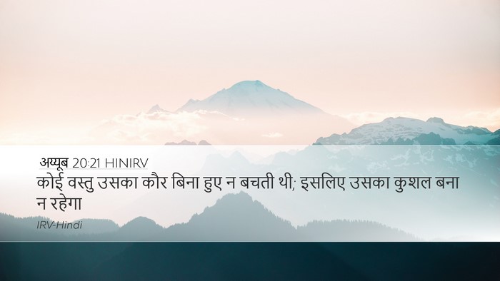 अय्यूब 20:21 HINIRV Desktop Wallpaper - कोई वस्तु उसका कौर - Desktop Bible Verse Wallpaper
