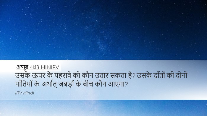 अय्यूब 41:13 HINIRV Desktop Wallpaper - उसके ऊपर के पहरावे - Desktop Bible Verse Wallpaper