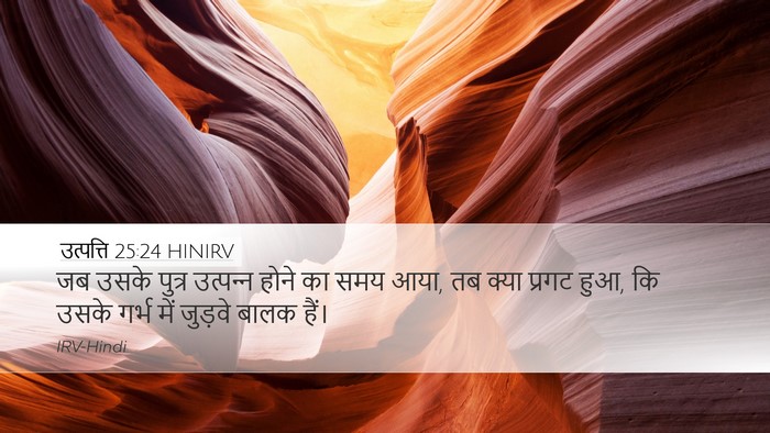 उत्पत्ति 25:24 HINIRV Bible Verse Image