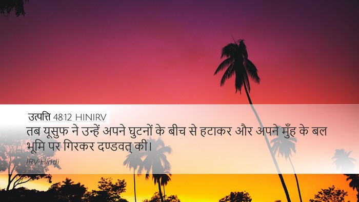 उत्पत्ति 48:12 HINIRV Desktop Wallpaper - तब यूसुफ ने उन्हें - Desktop Bible Verse Wallpaper