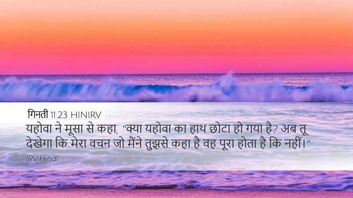 गिनती 11:23 HINIRV Desktop Wallpaper - यहोवा ने मूसा से - Desktop Bible Verse Wallpaper