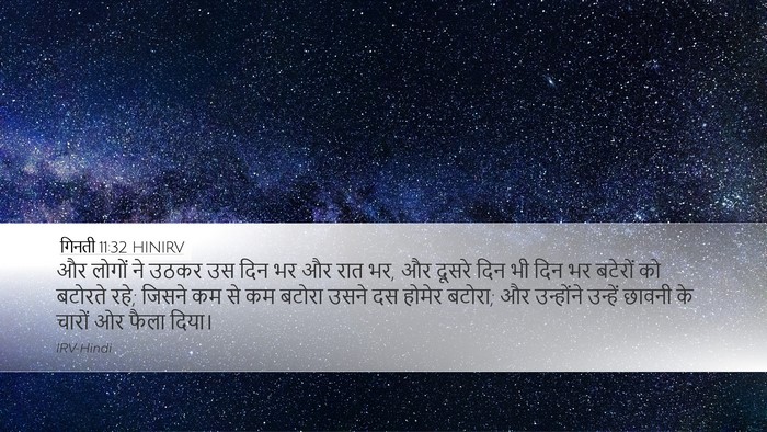 गिनती 11:32 HINIRV Desktop Wallpaper - और लोगों ने उठकर उस - Desktop Bible Verse Wallpaper