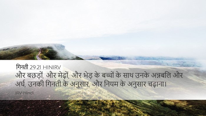 गिनती 29:21 HINIRV Bible Verse Image