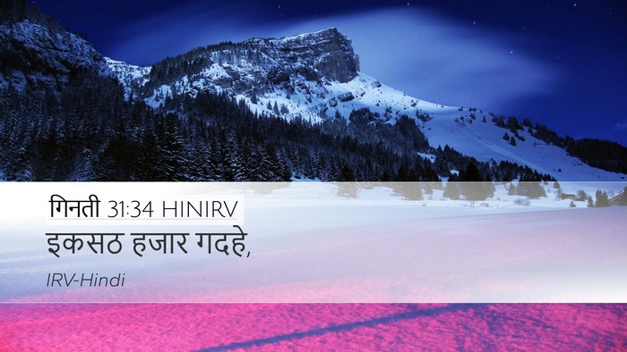 गिनती 31:34 HINIRV Desktop Wallpaper - इकसठ हजार - Desktop Bible Verse Wallpaper