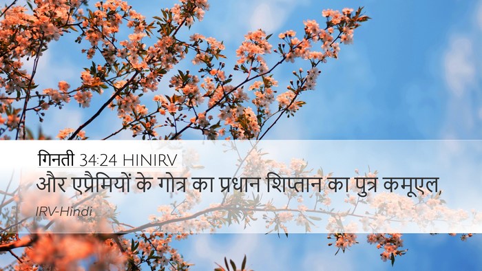 गिनती 34:24 HINIRV Desktop Wallpaper - और एप्रैमियों के - Desktop Bible Verse Wallpaper