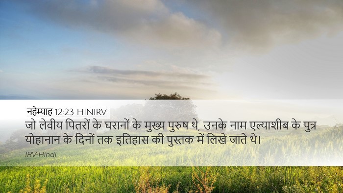 नहेम्याह 12:23 HINIRV Desktop Wallpaper - जो लेवीय पितरों के - Desktop Bible Verse Wallpaper
