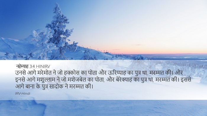 नहेम्याह 3:4 HINIRV Desktop Wallpaper - उनसे आगे मरेमोत ने - Desktop Bible Verse Wallpaper