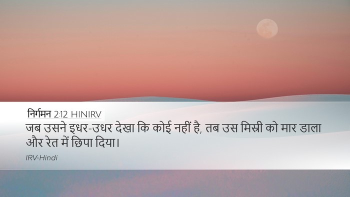निर्गमन 2:12 HINIRV Desktop Wallpaper - जब उसने इधर-उधर - Desktop Bible Verse Wallpaper