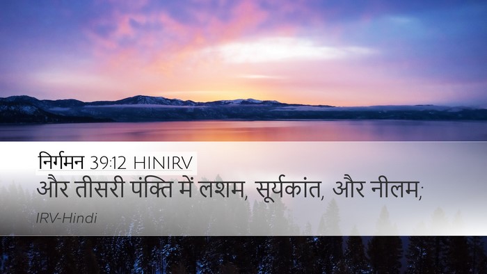 निर्गमन 39:12 HINIRV Desktop Wallpaper - और तीसरी पंक्ति - Desktop Bible Verse Wallpaper