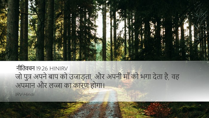 नीतिवचन 19:26 HINIRV Desktop Wallpaper - जो पुत्र अपने बाप - Desktop Bible Verse Wallpaper