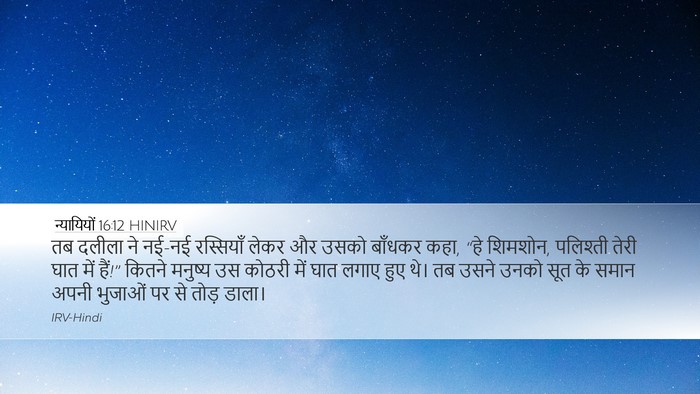 न्यायियों 16:12 HINIRV Bible Verse Image