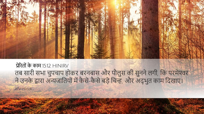 प्रेरितों के काम 15:12 HINIRV Bible Verse Image
