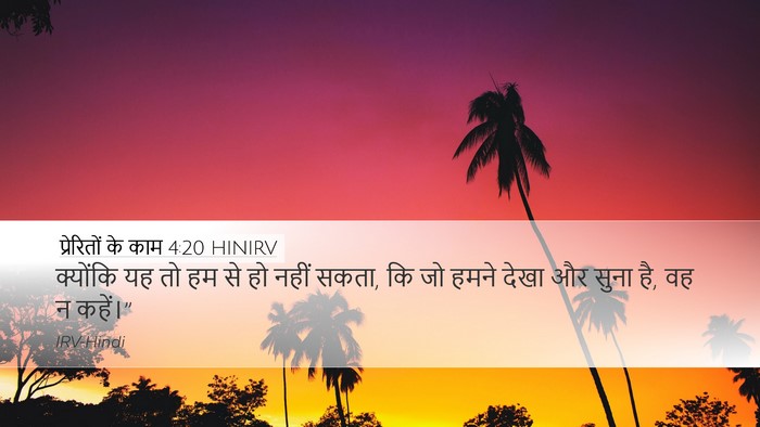 प्रेरितों के काम 4:20 HINIRV Bible Verse Image