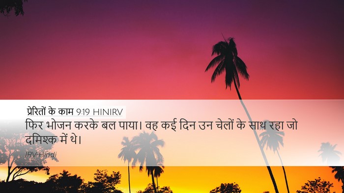 प्रेरितों के काम 9:19 HINIRV Bible Verse Image