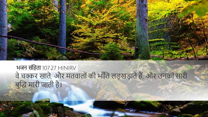भजन संहिता 107:27 HINIRV Desktop Wallpaper - वे चक्कर खाते, और - Desktop Bible Verse Wallpaper