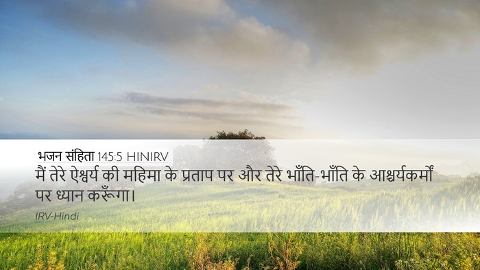 भजन संहिता 145:5 HINIRV Desktop Wallpaper - मैं तेरे ऐश्वर्य - Desktop Bible Verse Wallpaper