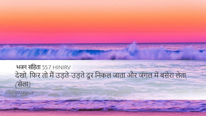 भजन संहिता 55:7 HINIRV Desktop Wallpaper - देखो, फिर तो मैं - Desktop Bible Verse Wallpaper