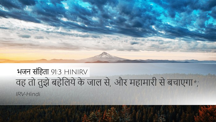 भजन संहिता 91:3 HINIRV Desktop Wallpaper - वह तो तुझे बहेलिये - Desktop Bible Verse Wallpaper
