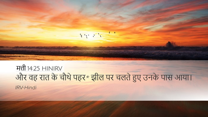 मत्ती 14:25 HINIRV Bible Verse Image