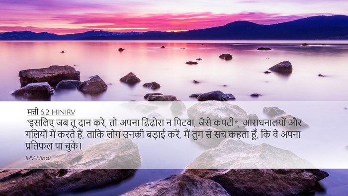 मत्ती 6:2 HINIRV Bible Verse Image