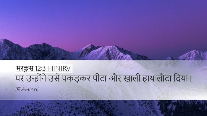 मरकुस 12:3 HINIRV Desktop Wallpaper - पर उन्होंने उसे - Desktop Bible Verse Wallpaper
