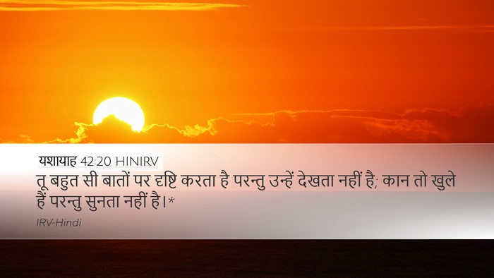 यशायाह 42:20 HINIRV Desktop Wallpaper - तू बहुत सी बातों पर - Desktop Bible Verse Wallpaper