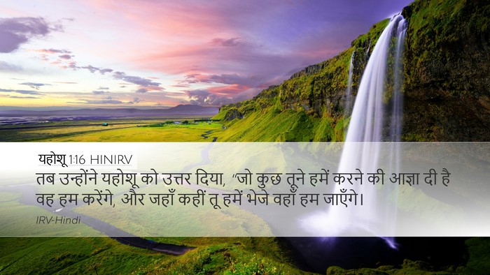 यहोशू 1:16 HINIRV Bible Verse Image