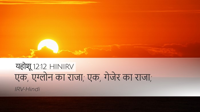 यहोशू 12:12 HINIRV Desktop Wallpaper - एक, एग्लोन का राजा; - Desktop Bible Verse Wallpaper