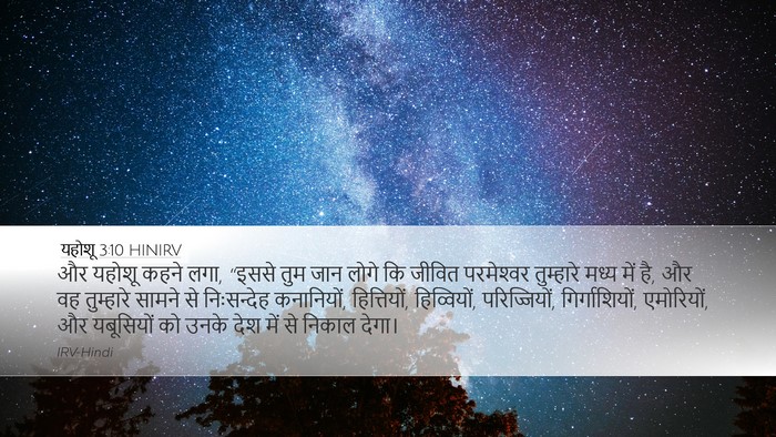 यहोशू 3:10 HINIRV Desktop Wallpaper - और यहोशू कहने लगा, - Desktop Bible Verse Wallpaper