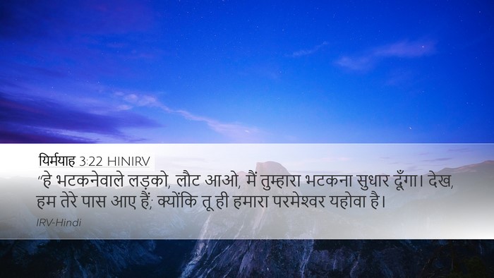 यिर्मयाह 3:22 HINIRV Bible Verse Image