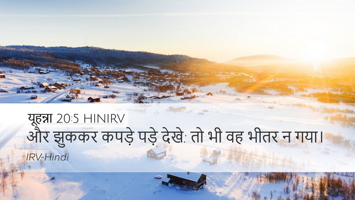 यूहन्ना 20:5 HINIRV Desktop Wallpaper - और झुककर कपड़े - Desktop Bible Verse Wallpaper