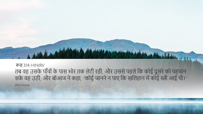 रूत 3:14 HINIRV Desktop Wallpaper - तब वह उसके पाँवों - Desktop Bible Verse Wallpaper