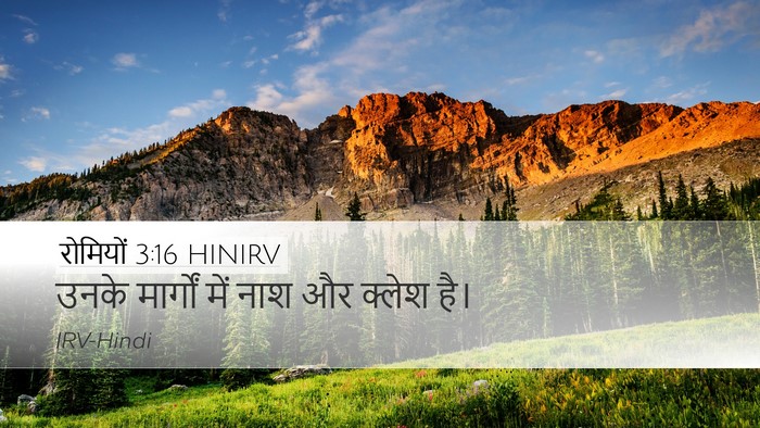 रोमियों 3:16 HINIRV Desktop Wallpaper - उनके मार्गों में - Desktop Bible Verse Wallpaper