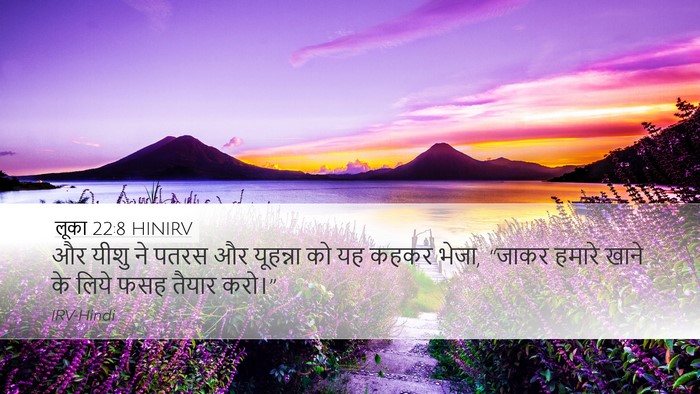 लूका 22:8 HINIRV Desktop Wallpaper - और यीशु ने पतरस और - Desktop Bible Verse Wallpaper
