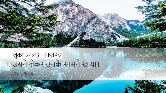 लूका 24:43 HINIRV Desktop Wallpaper - उसने लेकर उनके - Desktop Bible Verse Wallpaper
