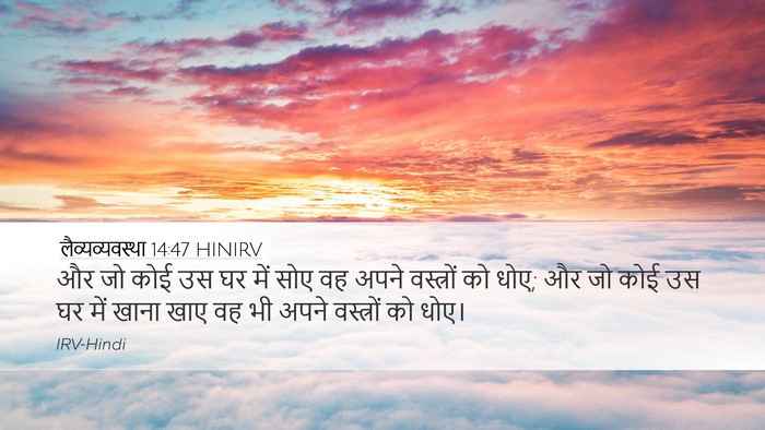 लैव्यव्यवस्था 14:47 HINIRV Desktop Wallpaper - और जो कोई उस घर में - Desktop Bible Verse Wallpaper