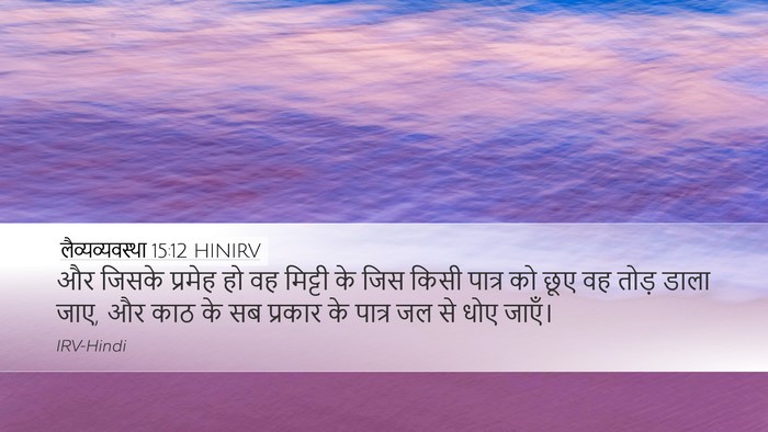 लैव्यव्यवस्था 15:12 HINIRV Bible Verse Image