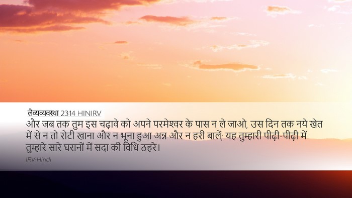 लैव्यव्यवस्था 23:14 HINIRV Bible Verse Image