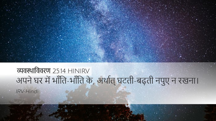 व्यवस्थाविवरण 25:14 HINIRV Desktop Wallpaper - अपने घर में - Desktop Bible Verse Wallpaper