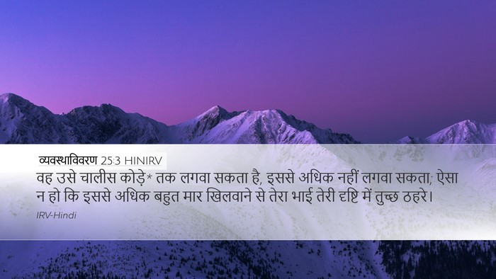 व्यवस्थाविवरण 25:3 HINIRV Desktop Wallpaper - वह उसे चालीस कोड़े* - Desktop Bible Verse Wallpaper