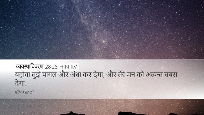 व्यवस्थाविवरण 28:28 HINIRV Bible Verse Image