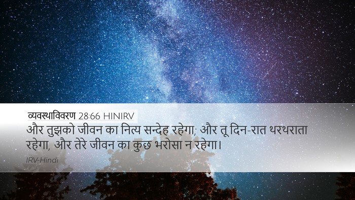 व्यवस्थाविवरण 28:66 HINIRV Desktop Wallpaper - और तुझको जीवन का - Desktop Bible Verse Wallpaper