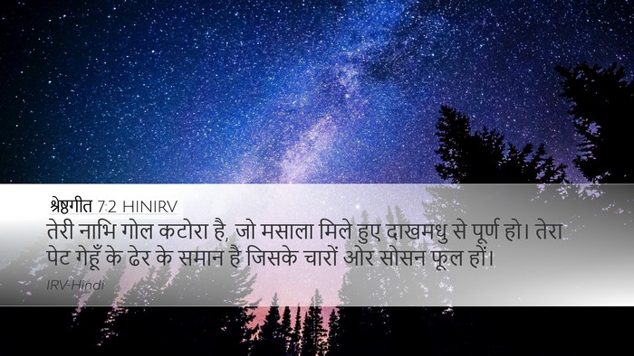 श्रेष्ठगीत 7:2 HINIRV Desktop Wallpaper - तेरी नाभि गोल - Desktop Bible Verse Wallpaper