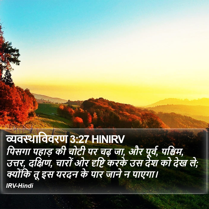 व्यवस्थाविवरण 3:27 HINIRV - पिसगा पहाड़ की
