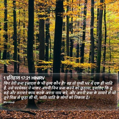 1 इतिहास 17:21 HINIRV Bible Verse Image