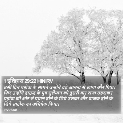 1 इतिहास 29:22 HINIRV Bible Verse Image