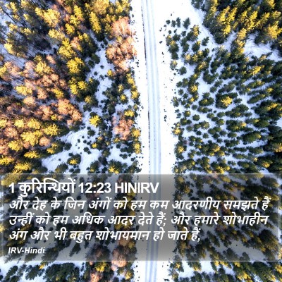 1 कुरिन्थियों 12:23 HINIRV Bible Verse Image