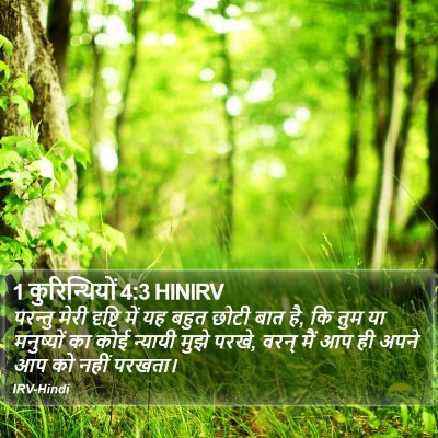 1 कुरिन्थियों 4:3 HINIRV Bible Verse Image