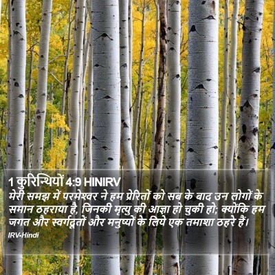 1 कुरिन्थियों 4:9 HINIRV Bible Verse Image